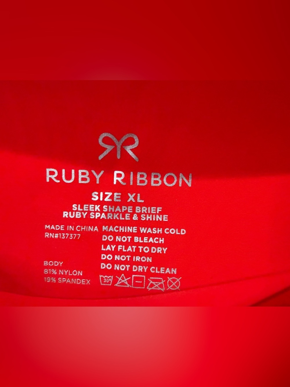 NEW Ruby Ribbon Sleek Shape Brief Ruby Sparkle & Shine - Picture 9 of 9